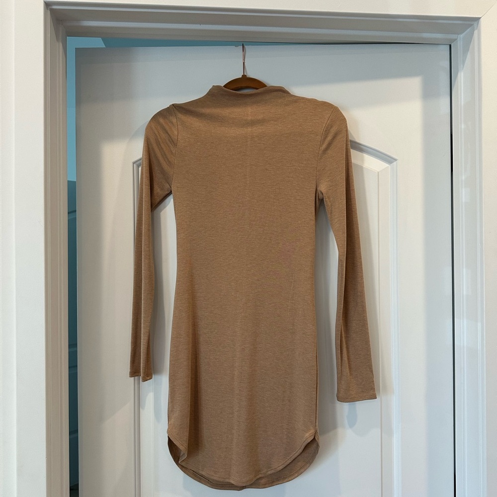 Long Sleeve Tan Dress